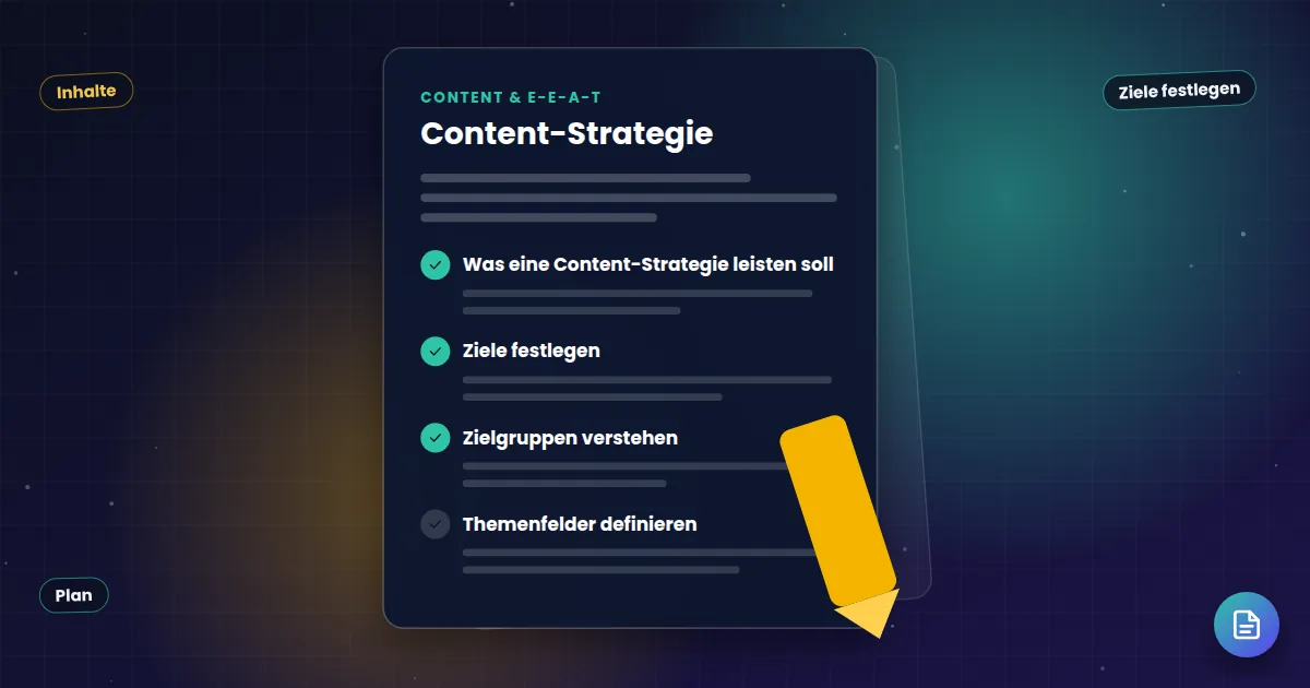 Content-Strategie: Ratgeber-Dokument mit abgehakten Kapiteln
