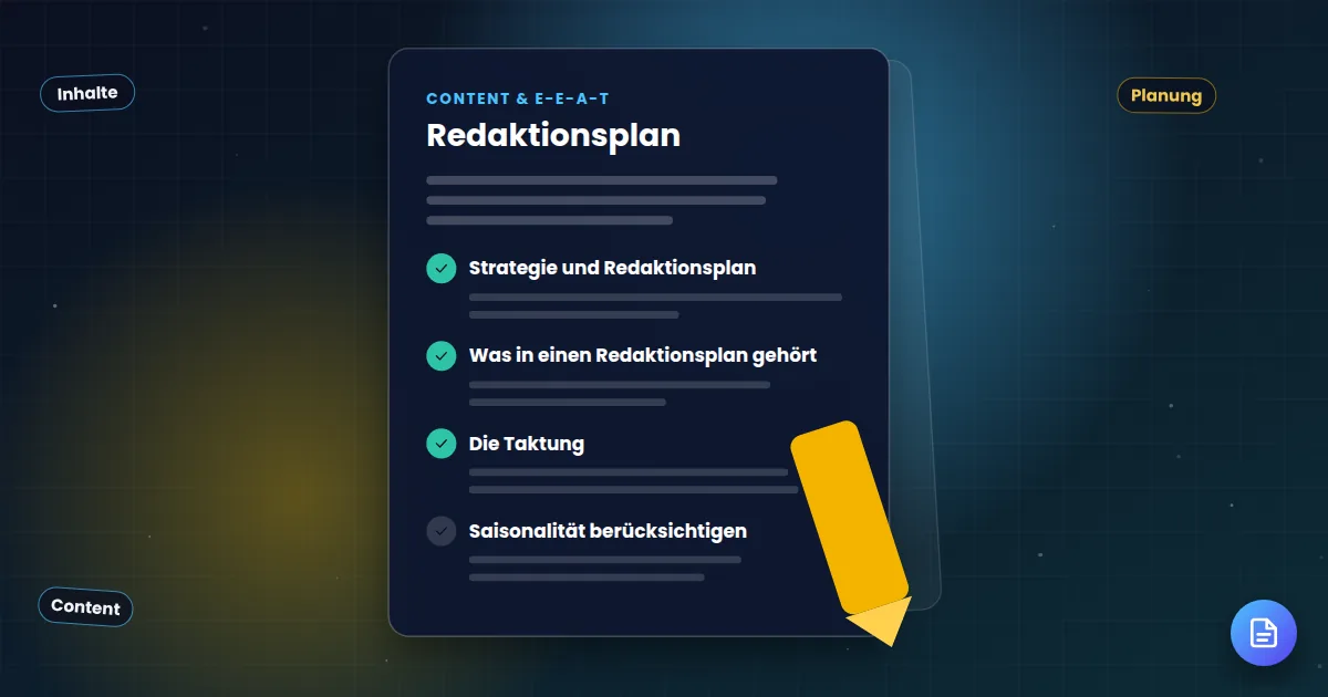 Redaktionsplan: Ratgeber-Dokument mit abgehakten Kapiteln