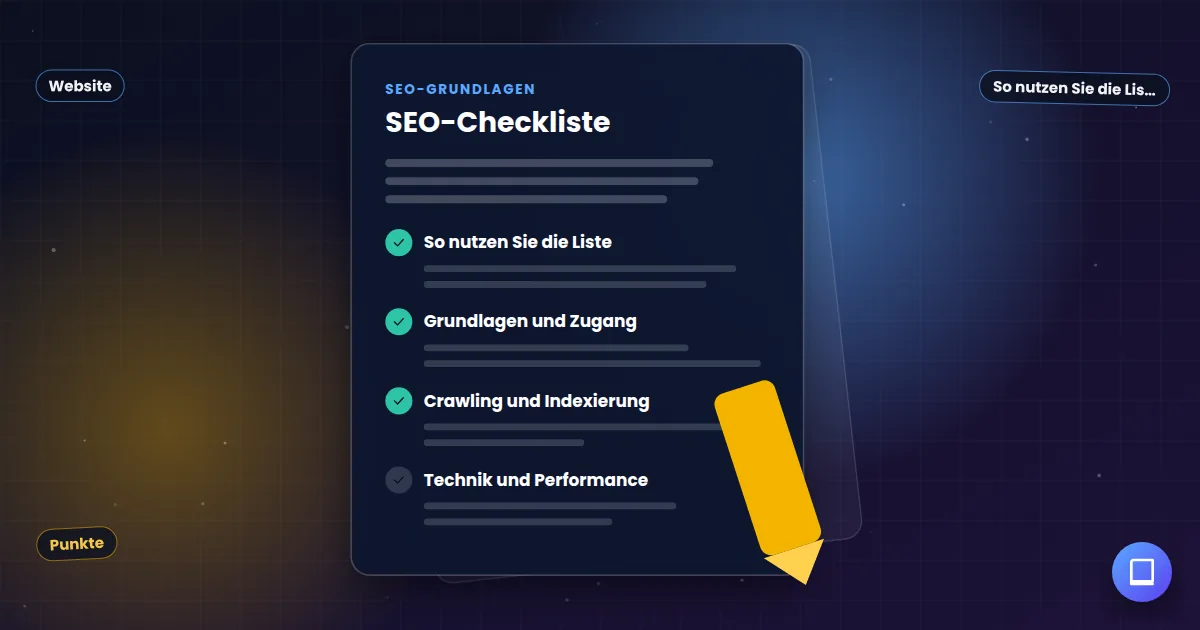SEO-Checkliste: Ratgeber-Dokument mit abgehakten Kapiteln