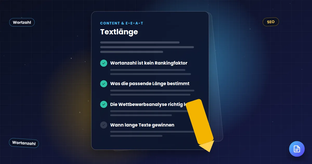 Textlänge: Ratgeber-Dokument mit abgehakten Kapiteln