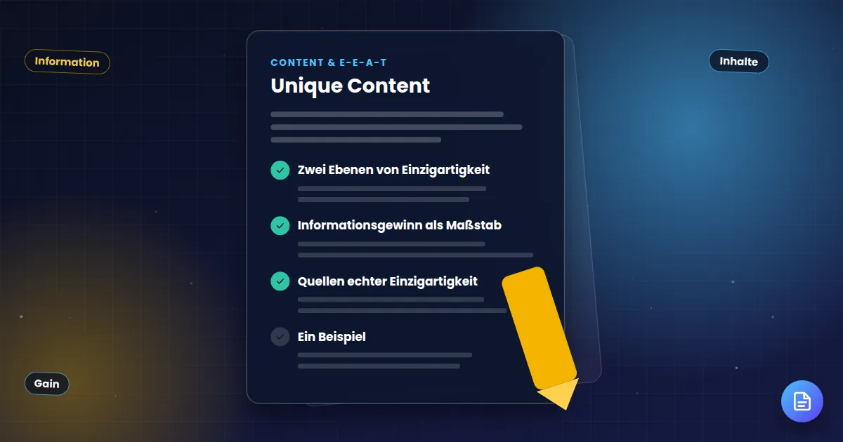 Unique Content: Ratgeber-Dokument mit abgehakten Kapiteln